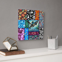 Lachs Verrückte Patchwork-Blumen-Whimsical-Bunt