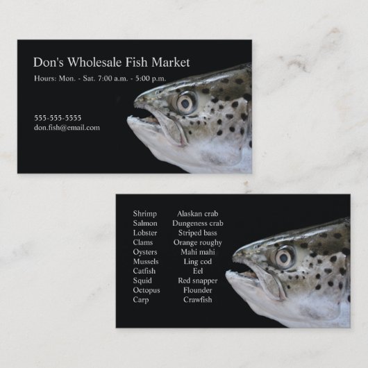 Lachs Visitenkarte (Vorne/Hinten)