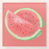 Lachs Watermelon Glass Untersetzer (Vorderseite)