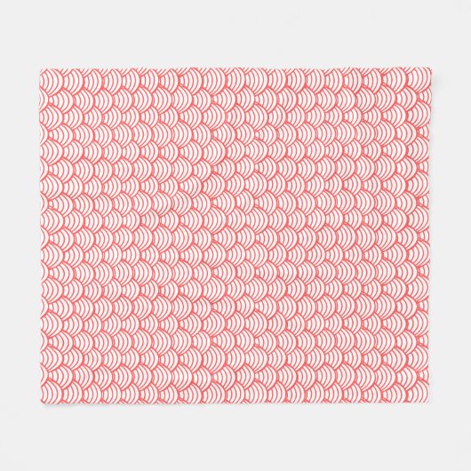 Lachs Waves Fleecedecke (Vorderseite (Horizontal))