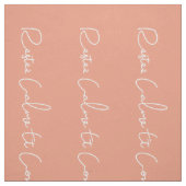 Lachs weiß Französisch Script Ruhe halten und weit Stoff (Muster)