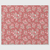 Lachs Whimsical Blätter Hochzeitszettel Geschenkpapier (Flach)