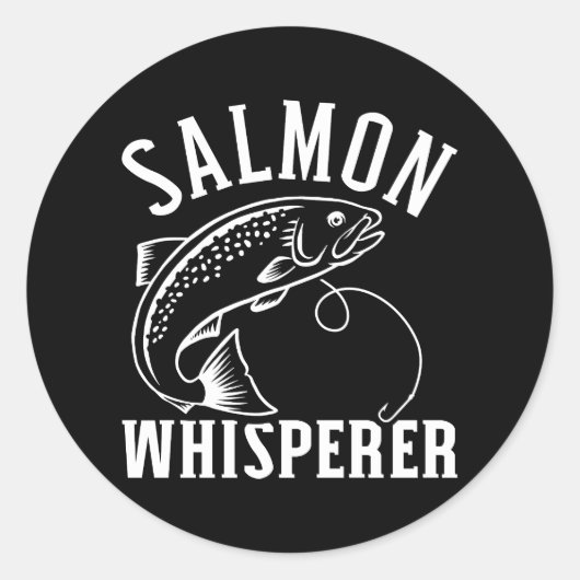 Lachs Whispere Fischerei Runder Aufkleber (Vorderseite)