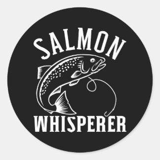 Lachs Whispere Fischerei Runder Aufkleber