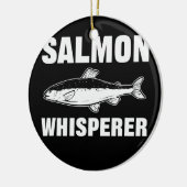 Lachs Whisperer Lachs Fischfang Keramik Ornament (Links)