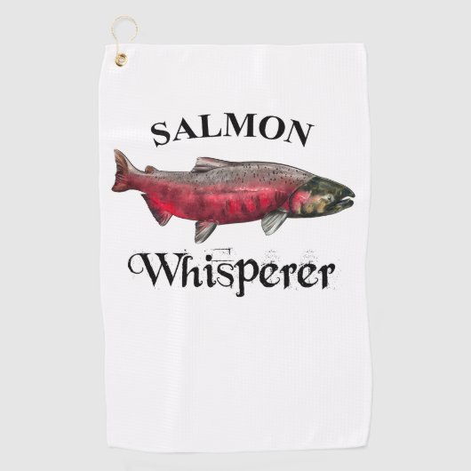 Lachs Whisperer Leichtfisch Handtuch (Vorderseite)