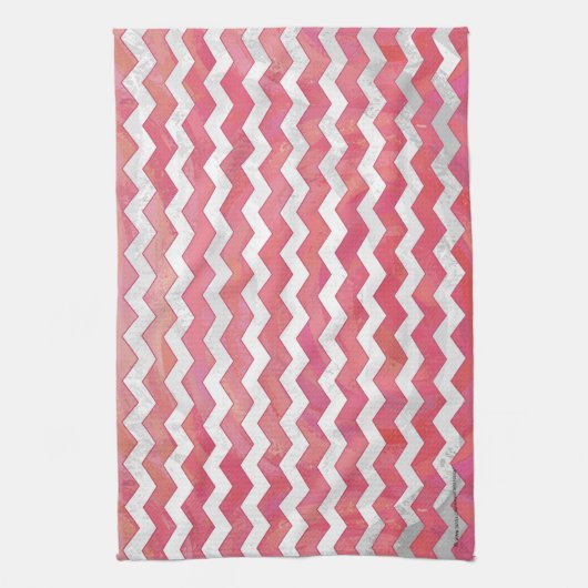 Lachs Zickzack Muster wirbeln Küchentuch (Vertikal)