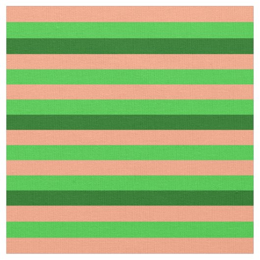 Lachs, Zitronengrün und dunkelgrüne Streifen Stoff (Nahaufnahme)