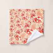 Lachs zu Korallen mit leuchtenden und verdrehten Badhandtuch Set (Waschlappen)