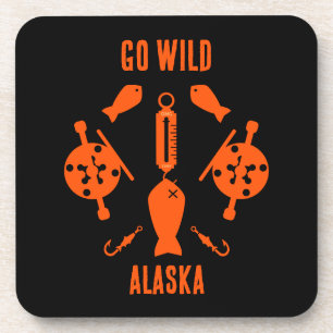 Lachsangeln Alaska Getränkeuntersetzer