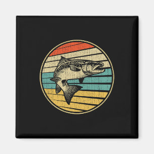 Lachsangeln Fisch Vintage Retro 70er 80er Fischer Magnet