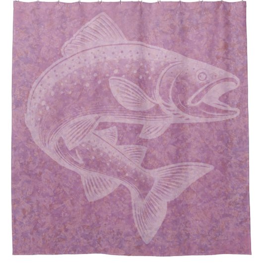 Lachsanstieg Duschvorhang (Vorderseite)