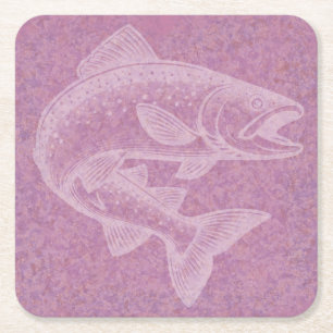 Lachsanstieg Rechteckiger Pappuntersetzer