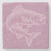 Lachsanstieg Steinuntersetzer (Vorderseite)