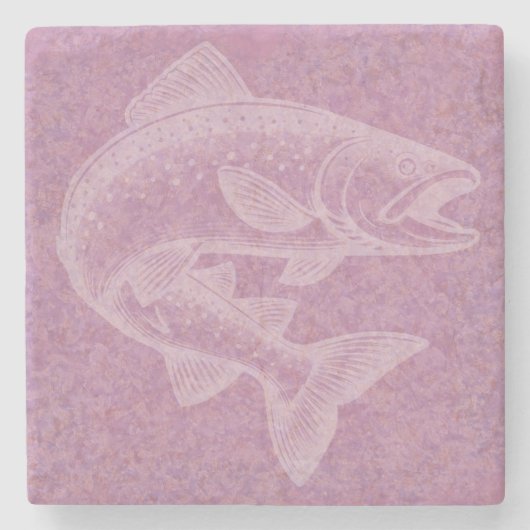 Lachsanstieg Steinuntersetzer (Vorderseite)