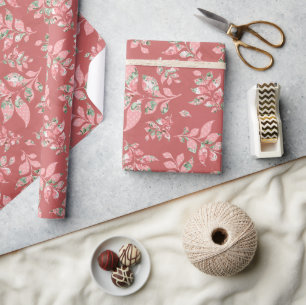 Lachsartige fantastische Blätter Hochzeitsgeschenk Geschenkpapier
