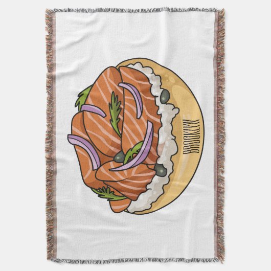 Lachsbagel-Cartoon Decke (Vorderseite Vertikal)