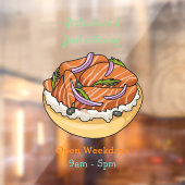 Lachsbagel-Cartoon Fensteraufkleber (Blatt 2)