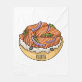 Lachsbagel-Cartoon Fleecedecke (Vorderseite)