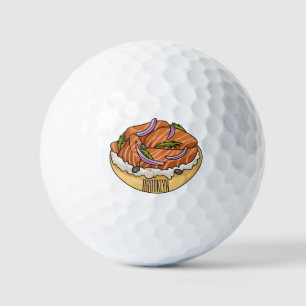 Lachsbagel-Cartoon Golfball