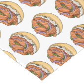 Lachsbagel-Cartoon Kurzer Tischläufer (Ecke)