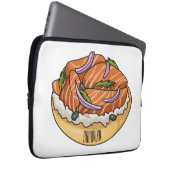 Lachsbagel-Cartoon Laptopschutzhülle (Vorne Rechts)