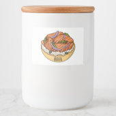 Lachsbagel-Cartoon Lebensmitteletikett (Vorderseite)