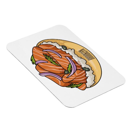 Lachsbagel-Cartoon Magnet (Rechte Seite)