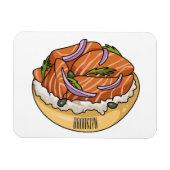 Lachsbagel-Cartoon Magnet (Horizontal)