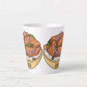 Lachsbagel-Cartoon Milchtasse (Vorderseite)