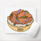 Lachsbagel-Cartoon Mousepad (Mit Mouse)