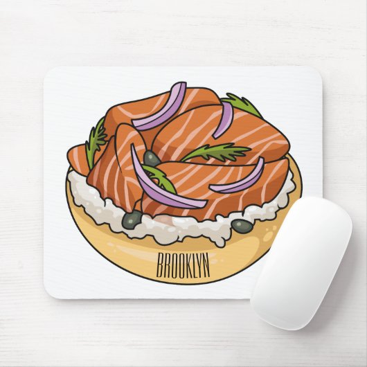 Lachsbagel-Cartoon Mousepad (Mit Mouse)