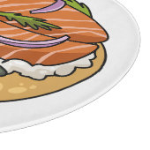 Lachsbagel-Cartoon Schneidebrett (Ecke)