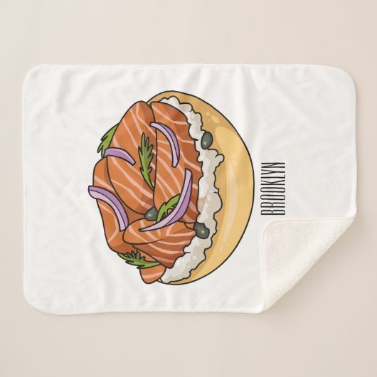 Lachsbagel-Cartoon Sherpadecke (Vorderseite (Horizontal))