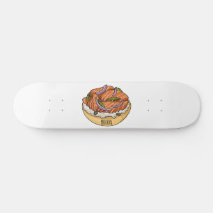 Lachsbagel-Cartoon Skateboard