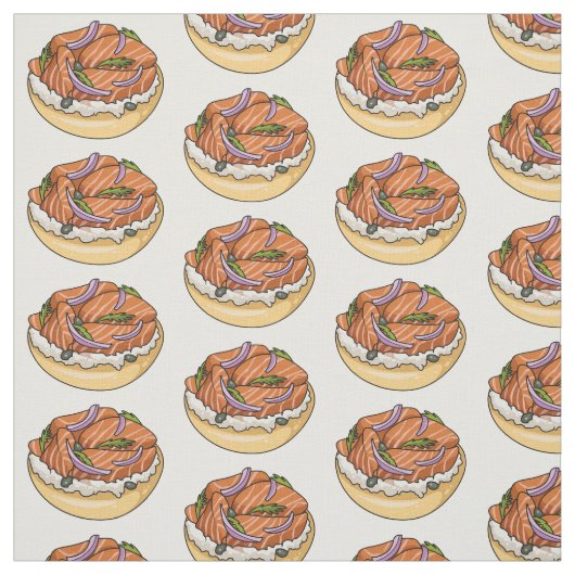 Lachsbagel-Cartoon Stoff (Muster)
