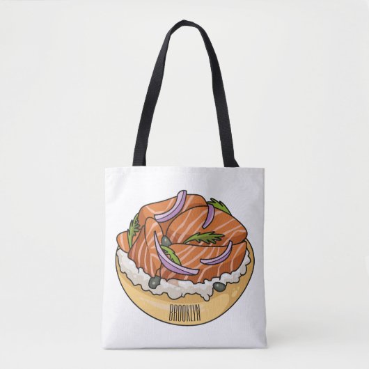 Lachsbagel-Cartoon Tasche (Vorderseite)