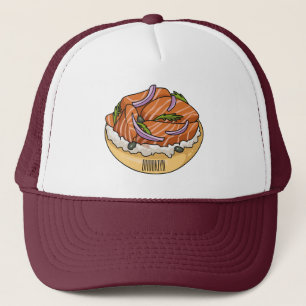 Lachsbagel-Cartoon Truckerkappe