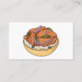 Lachsbagel-Cartoon Visitenkarte (Rückseite)