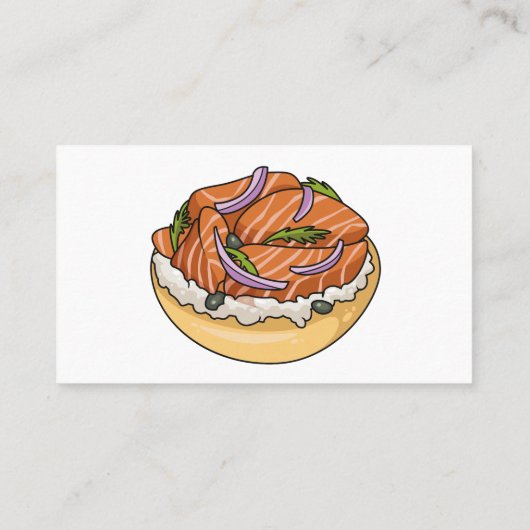 Lachsbagel-Cartoon Visitenkarte (Rückseite)