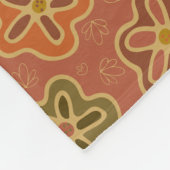 Lachsblume Garten, Retro Blume der 70er Jahre. Fleecedecke (Ecke)