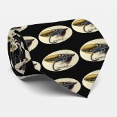 Lachse fliegen schwarzen Doktorfederflügel Krawatte (Gerollt)