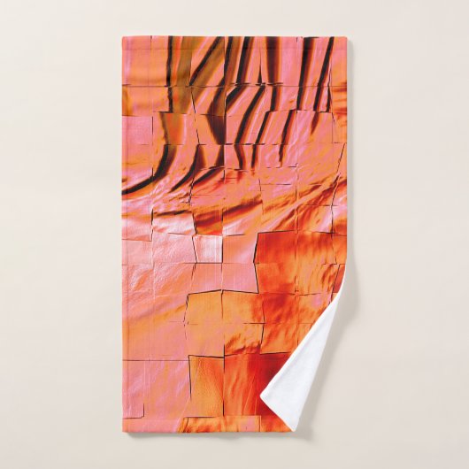 Lachsfarbe in Mosaikstruktur weich geschnitzt Badhandtuch Set (Handtuch)