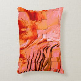 Lachsfarbe in Mosaikstruktur weich geschnitzt Dekokissen