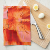 Lachsfarbe in Mosaikstruktur weich geschnitzt Geschirrtuch (Viertel Falte)