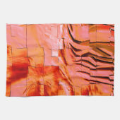 Lachsfarbe in Mosaikstruktur weich geschnitzt Geschirrtuch (Horizontal)