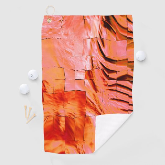 Lachsfarbe in Mosaikstruktur weich geschnitzt Golfhandtuch (Insitu)