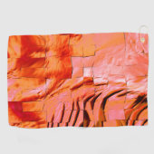 Lachsfarbe in Mosaikstruktur weich geschnitzt Golfhandtuch (Horizontal)