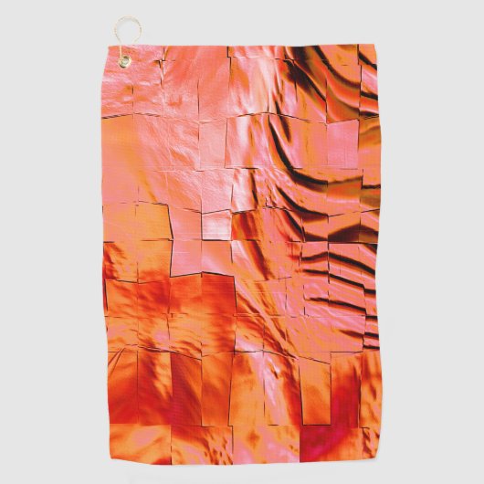 Lachsfarbe in Mosaikstruktur weich geschnitzt Golfhandtuch (Vorderseite)