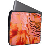 Lachsfarbe in Mosaikstruktur weich geschnitzt Laptopschutzhülle (Vorne Rechts)